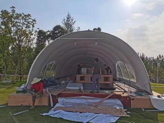 Tenda Resor Glamping Hotel Mewah Luar Ruangan Tenda Cangkang 5mx7m Tahan UV