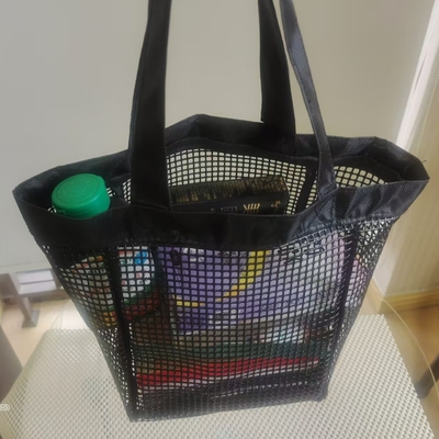 Kapasitas Bantalan Tinggi Tas Belanja Pantai PVC Mesh Tas Desain Custom Logo