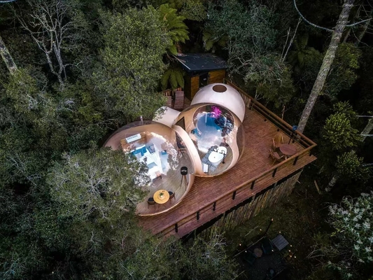 Desain yang disesuaikan diterima Tenda Gelembung Inflatable Ukuran Produk 5M Tipe Plastik Jelas