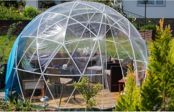 Tenda Kubah Geodesik Mewah 5M Dengan Pipa Baja Dan Tenda Pesta Kubah Penutup Transparan