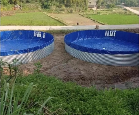 Akuarium Kolam ikan polietilen dengan lembaran galvanis 10M D 1.20M H