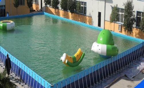 SGS 10M X 10M PVC Kolam Renang Metal Frame Untuk Musim Panas Inflatable