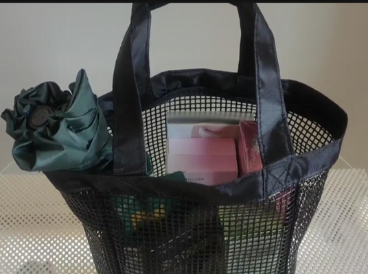 OEM Service Mesh Handbag Untuk Pantai Olahraga Luar Ruang Atau Belanja PVC Mesh Storage Bag
