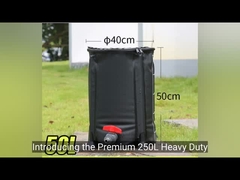 Rumah kaca PVC Taman Barel Hujan, Barel Air Plastik Lipat 150L Tangki Air Portable